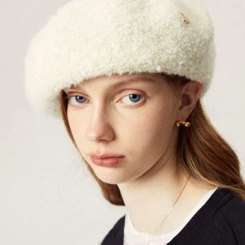 Loop Yarn Sherpa Beret – Warm Winter Solid Color Fashion Hat - product detail image 3 by TRANSION