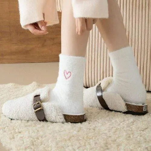 Women’s Winter Mid-Calf Mink Fleece Socks | Soft & Warm Minimal Style - product detail image 3 by TRANSION