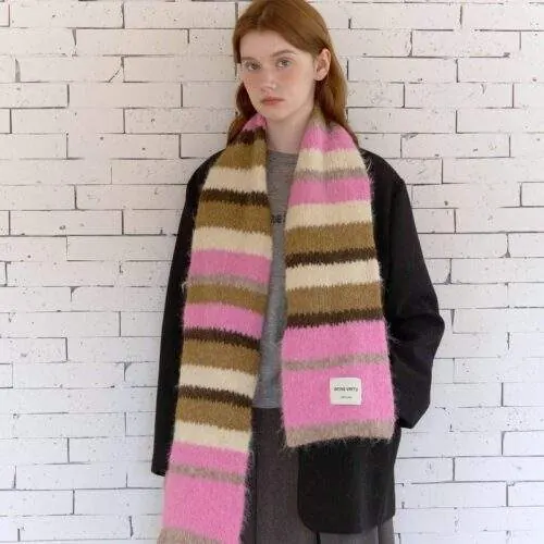 Colorful Striped Knit Neck Warmer | Color-Block Warm Winter Scarf - custom OEM apparel by TRANSION