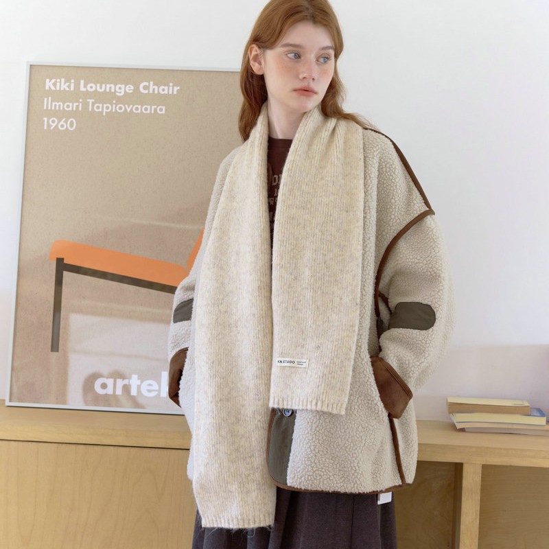 Solid Color Knit Scarf | Soft & Skin-Friendly Neck Warmer - Image 3