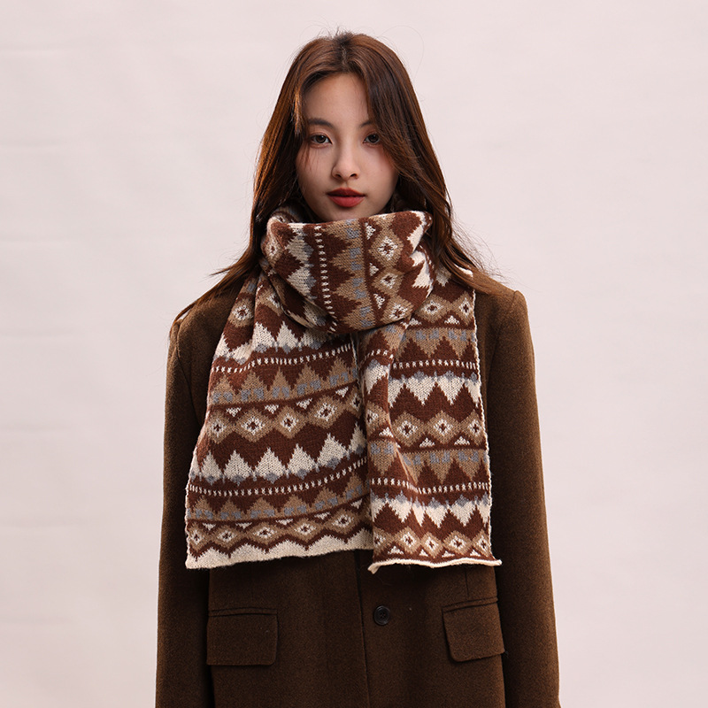 Jacquard Knit Scarf – Warm Autumn & Winter Scarf for Women - Image 4