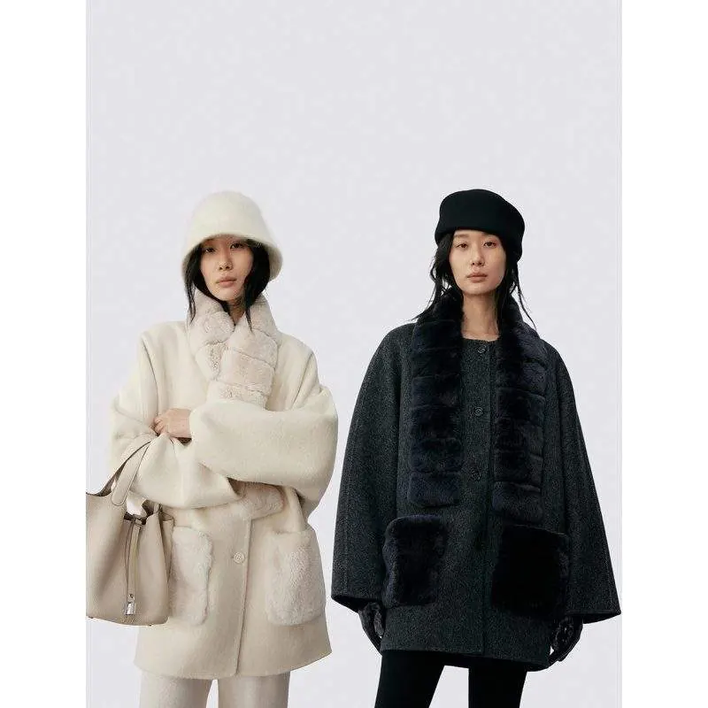 Women’s Rex Rabbit Fur Scarf – Lightweight Winter Windproof Neck Warmer - product detail image 1 by TRANSION