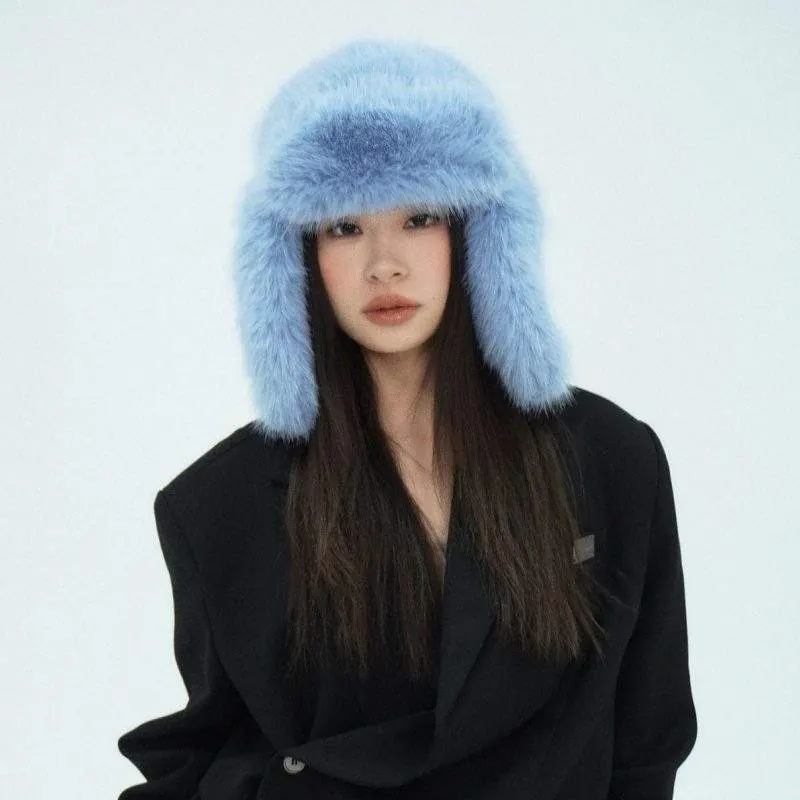 Vintage Winter Plush Earflap Hat – Warm & Windproof - custom OEM apparel by TRANSION