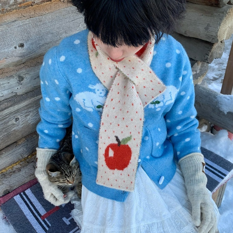 Cross Knit Neck Warmer – Winter Knit Scarf for Women, Cozy & Versatile - Image 2