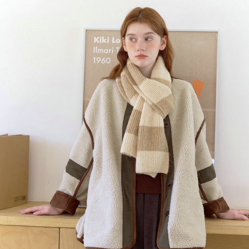 Striped Knit Neck Warmer | Winter Cozy & Versatile Scarf - Image 4