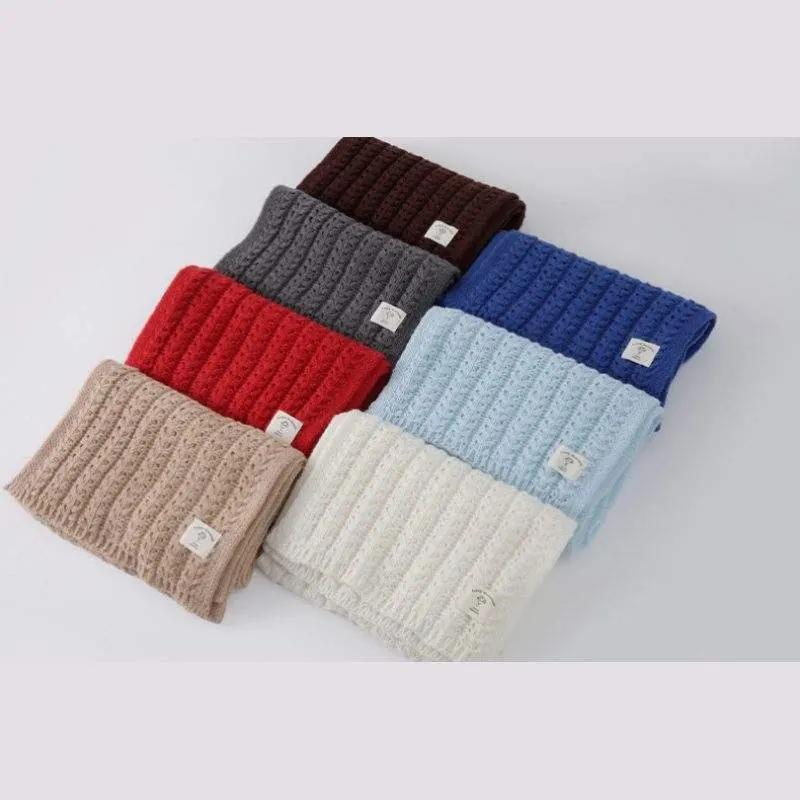 Classic Union-Jack Pattern Knitted Neck Warmer with Embroidery | Winter Thick Scarf - product detail image 1 by TRANSION