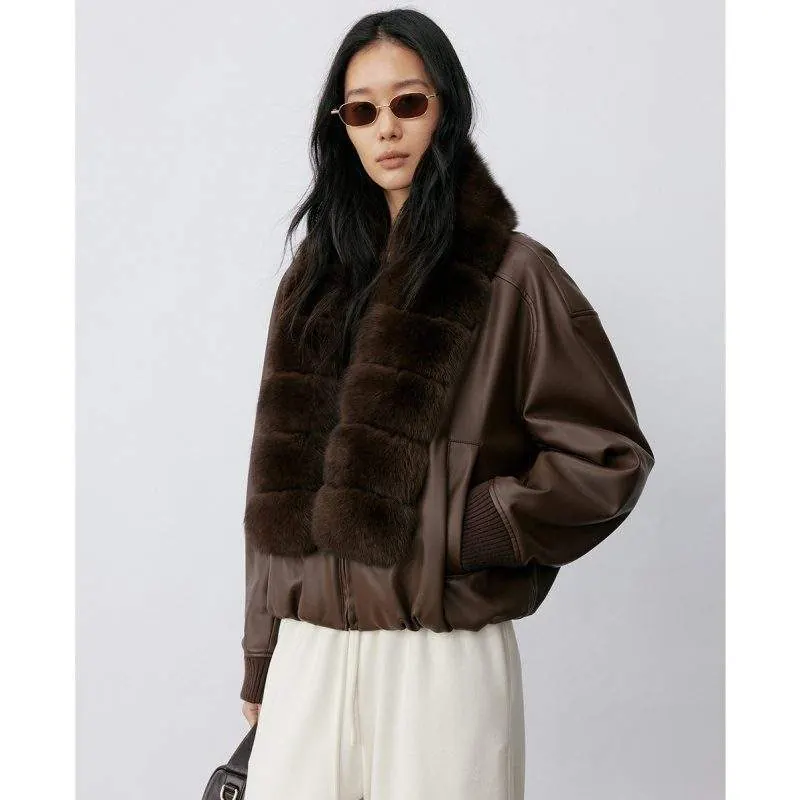 Women’s Faux Fur Winter Neck Warmer – Windproof Thick Plush Scarf - product detail image 1 by TRANSION
