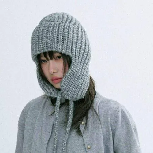 Women’s Winter Earflap Knit Beanie – Warm Thick Ear Protection Hat - product detail image 3 by TRANSION