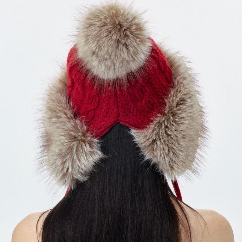 Winter Knit Hat with Pom-Pom & Furry Ear Flaps - Image 3