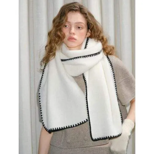 Soft Simple Scarf for Women – Warm Faux Cashmere Winter Shawl - custom OEM apparel by TRANSION