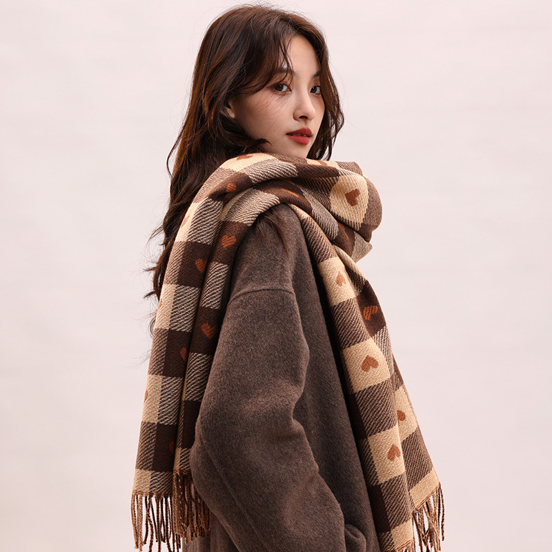 Women’s Autumn Winter Warm Plaid Knitted Neck Warmer | Cozy & Stylish Scarf for Women - Image 4