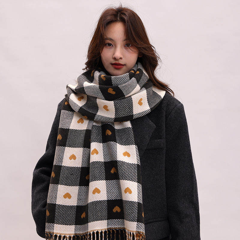 Women’s Autumn Winter Warm Plaid Knitted Neck Warmer | Cozy & Stylish Scarf for Women - Image 3