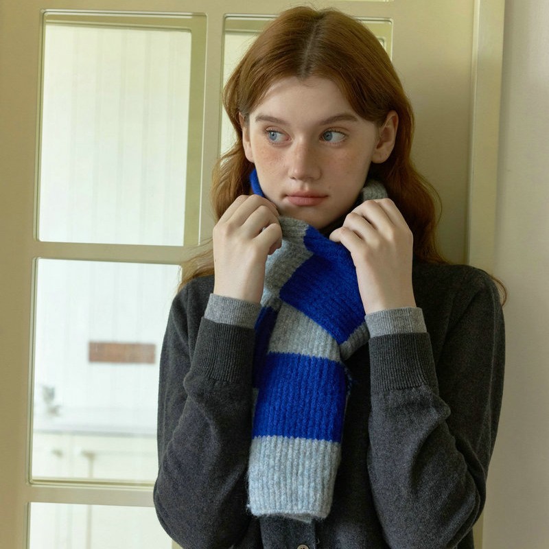 Striped Knit Neck Warmer | Winter Cozy & Versatile Scarf - Image 3