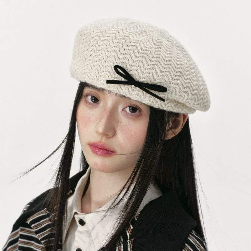 Autumn Winter Knit Beret for Women – Stylish & Versatile Warm Hat - product detail image 2 by TRANSION
