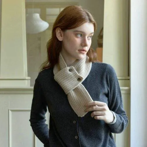 Solid Mini Button Neck Warmer | Simple Warm Winter Scarf - custom OEM apparel by TRANSION