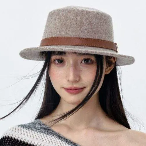 Vintage Wool Felt Flat-Top Hat for Autumn & Winter - custom OEM apparel by TRANSION
