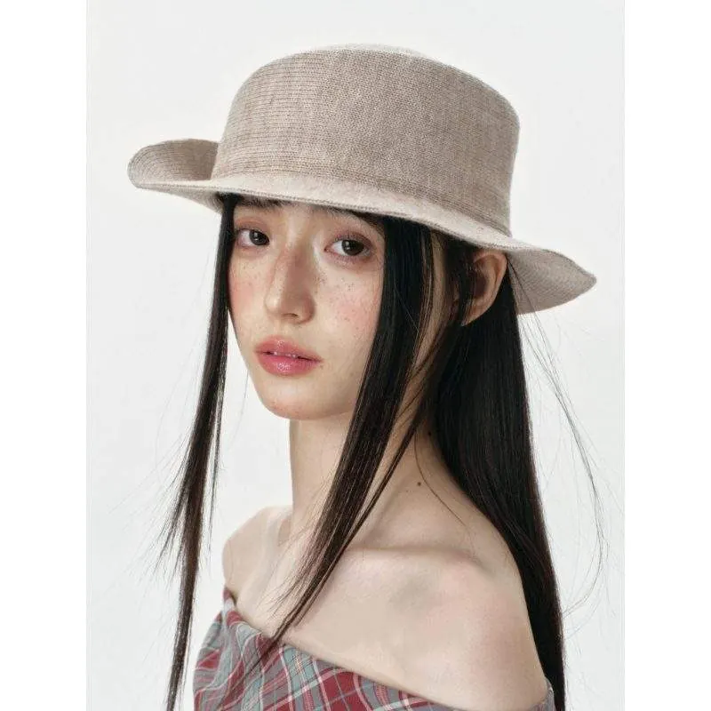 Retro Knit Brim-Up Dress Hat for Autumn & Winter - product detail image 1 by TRANSION