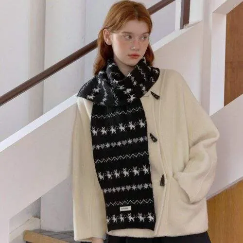 Fair Isle Knitted Jacquard Neck Warmer | Vintage Winter Cozy Scarf - custom OEM apparel by TRANSION
