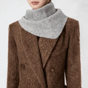 Women’s Wool Knit Triangle Scarf Shawl – Thick & Warm for Fall Winter - product detail image 1 by TRANSION