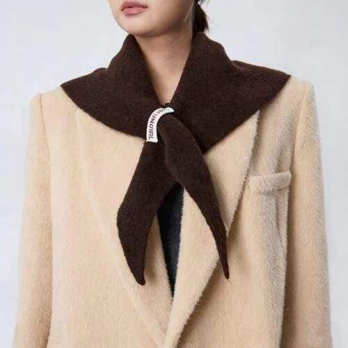 Women’s Wool Knit Triangle Scarf Shawl – Thick & Warm for Fall Winter - product detail image 3 by TRANSION