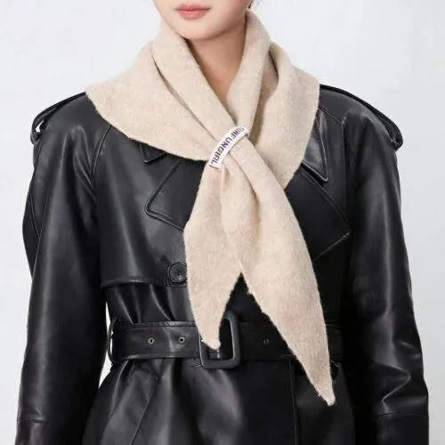 Women’s Wool Knit Triangle Scarf Shawl – Thick & Warm for Fall Winter - custom OEM apparel by TRANSION