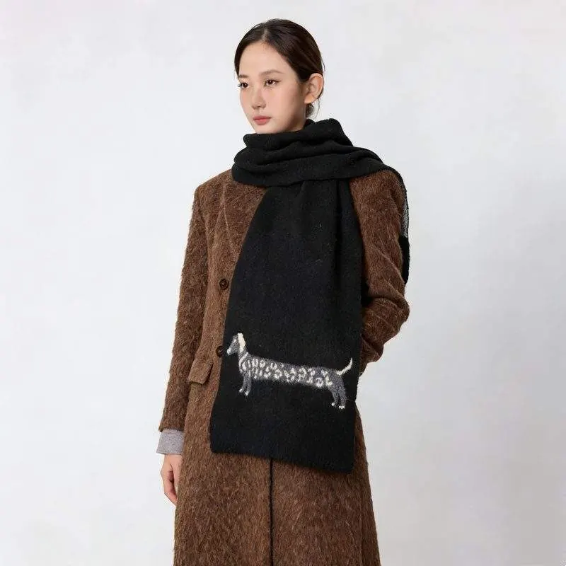 Wool Knit Scarf Versatile & Warm for Fall Winter - product detail image 1 by TRANSION