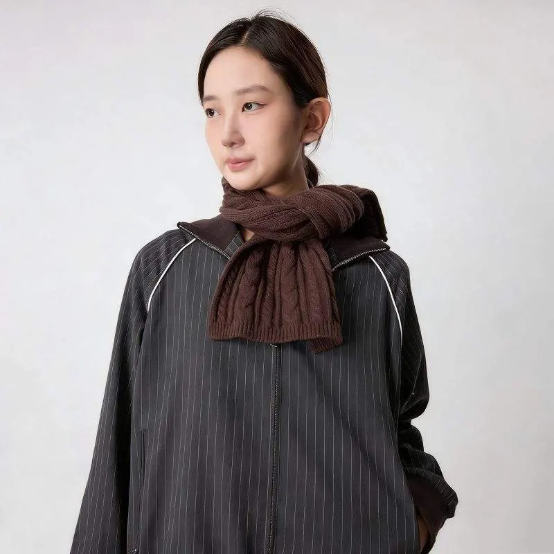 Women’s Solid Color Scarf Warm Thick & Versatile for Fall Winter - product detail image 2 by TRANSION