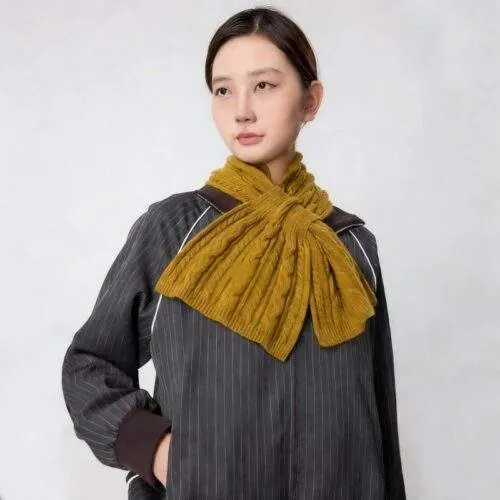Women’s Solid Color Scarf Warm Thick & Versatile for Fall Winter - product detail image 3 by TRANSION