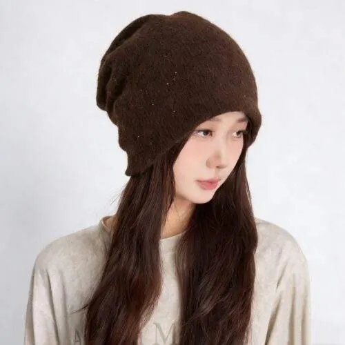 Fall Winter Wool Blend Knit Beanie Warm Thick & Versatile - custom OEM apparel by TRANSION