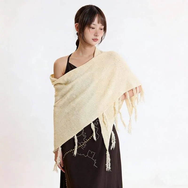 Wool-Blend Thick Warm Shawl Scarf for Women – Winter Versatile Wrap - custom OEM apparel by TRANSION