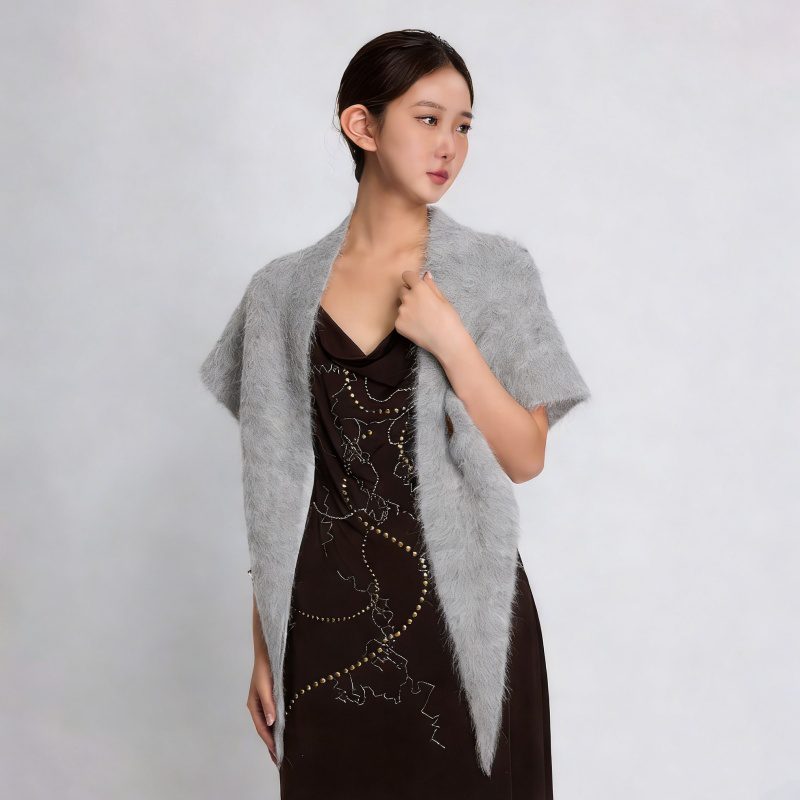 Autumn Winter Alpaca Wool Shawl Soft Knitted Versatile Neck Wrap - Image 3