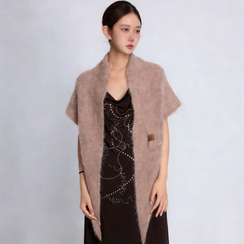 Autumn Winter Alpaca Wool Shawl Soft Knitted Versatile Neck Wrap - Image 4