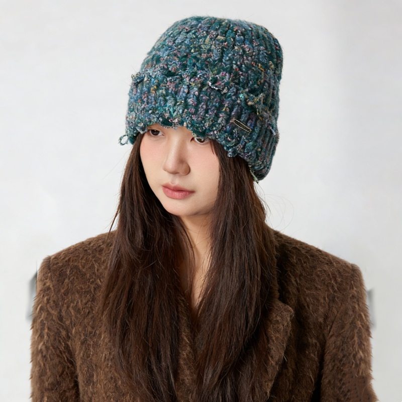 Colorful Knit Beanie – Thick Winter Warm Knitted Hat for Women - Image 3