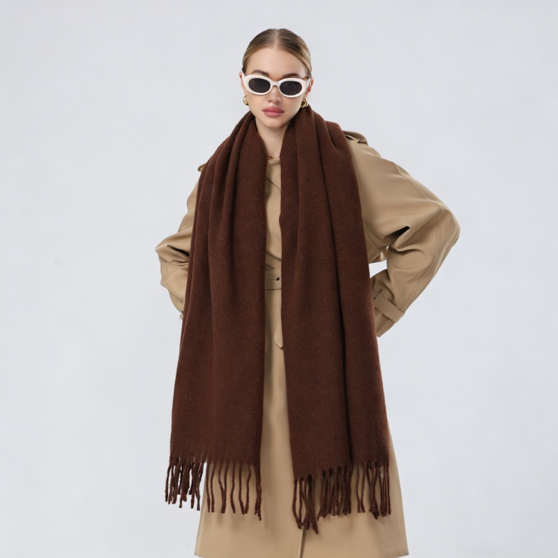 Solid Color Fringe Scarf – Warm Autumn Winter Scarf for Women
