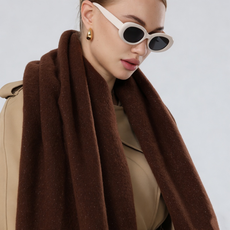 Solid Color Fringe Scarf – Warm Autumn Winter Scarf for Women - Image 3