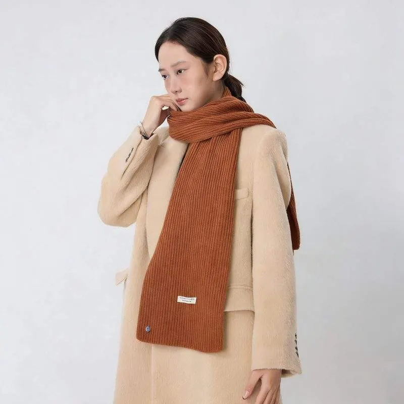 Women’s Solid Color Knit Scarf – Simple & Warm Winter Scarf - product detail image 1 by TRANSION