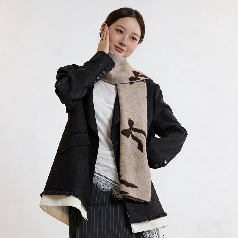 Women’s Thick Wool Knit Scarf – Soft & Warm Winter Neck Warmer - Image 4