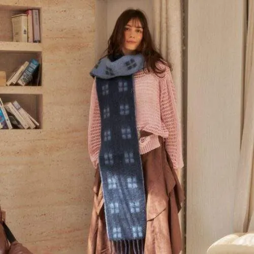 Double-Sided Jacquard Wool Scarf | Solid Color Elegant Warm Winter Wrap - custom OEM apparel by TRANSION