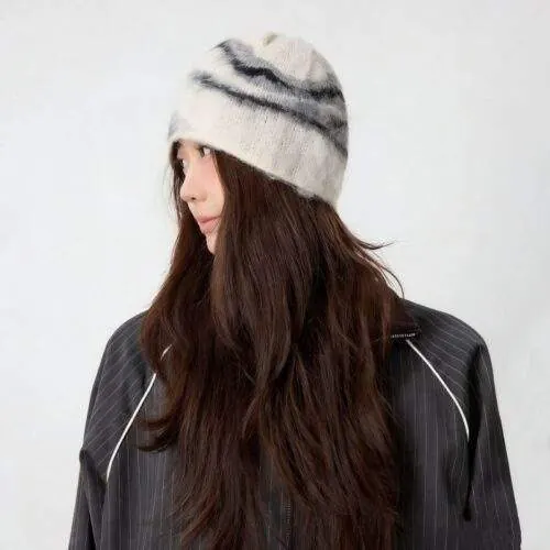 Thick Plush Knit Slouchy Beanie with Ear Protection | Warm Winter Hat - product detail image 1 by TRANSION