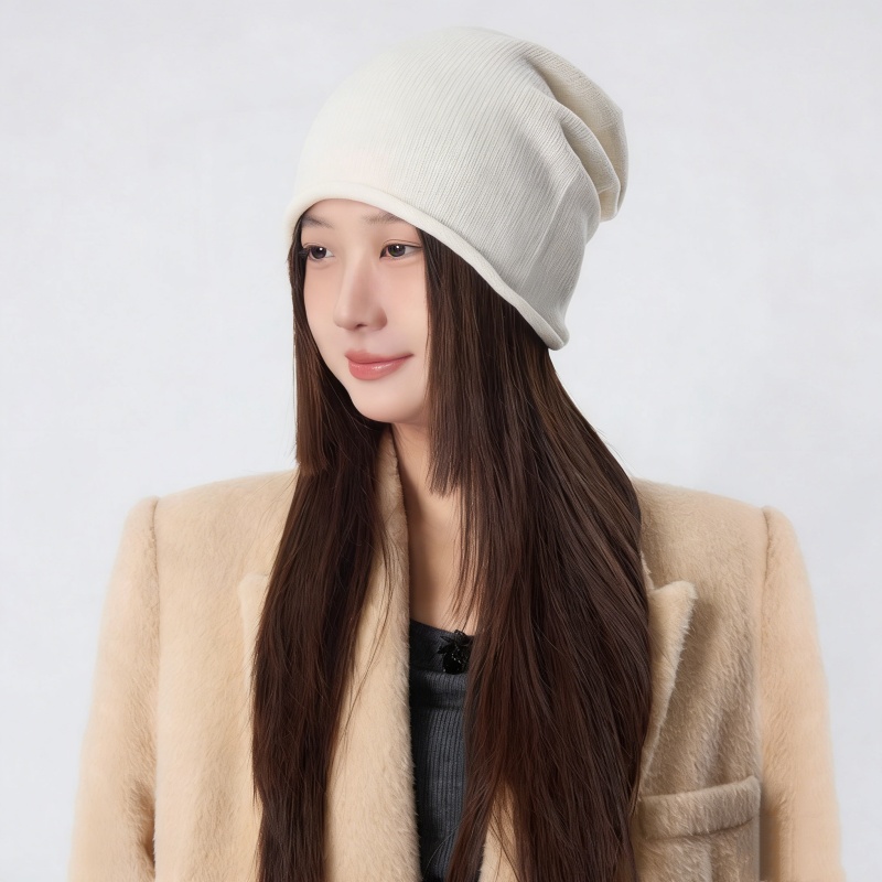 Solid Color 100% Wool Beanie – Warm & Versatile Knit Hat - Image 4