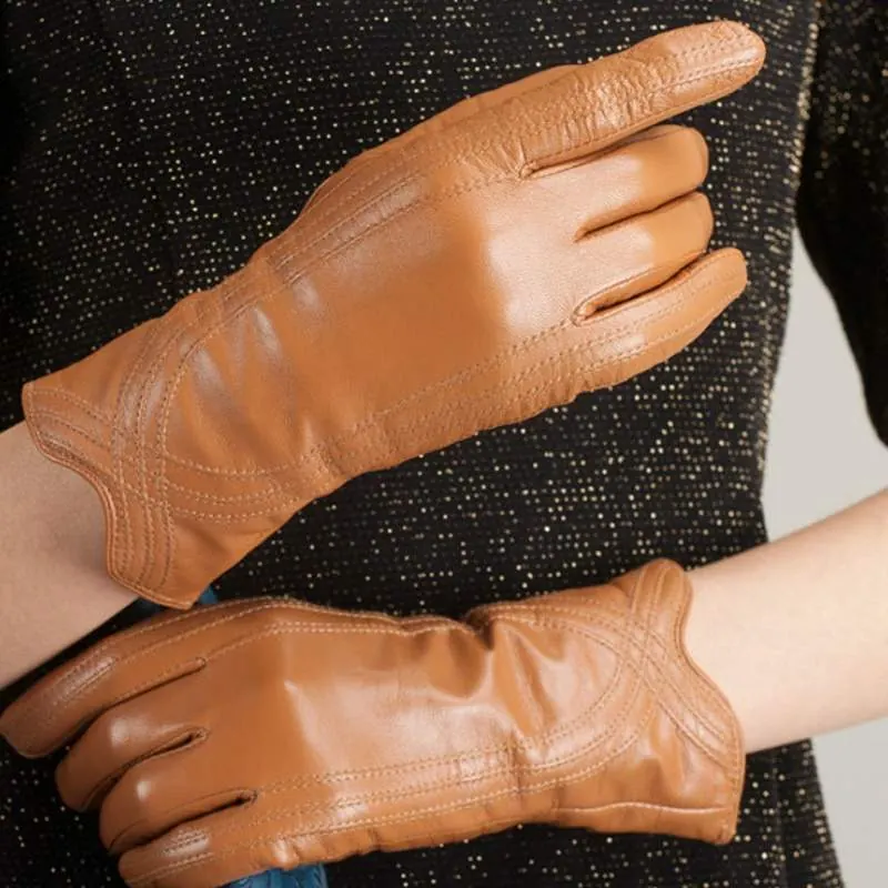Fashion Winter Warm Sheepskin Leather Gloves - custom OEM apparel by TRANSION