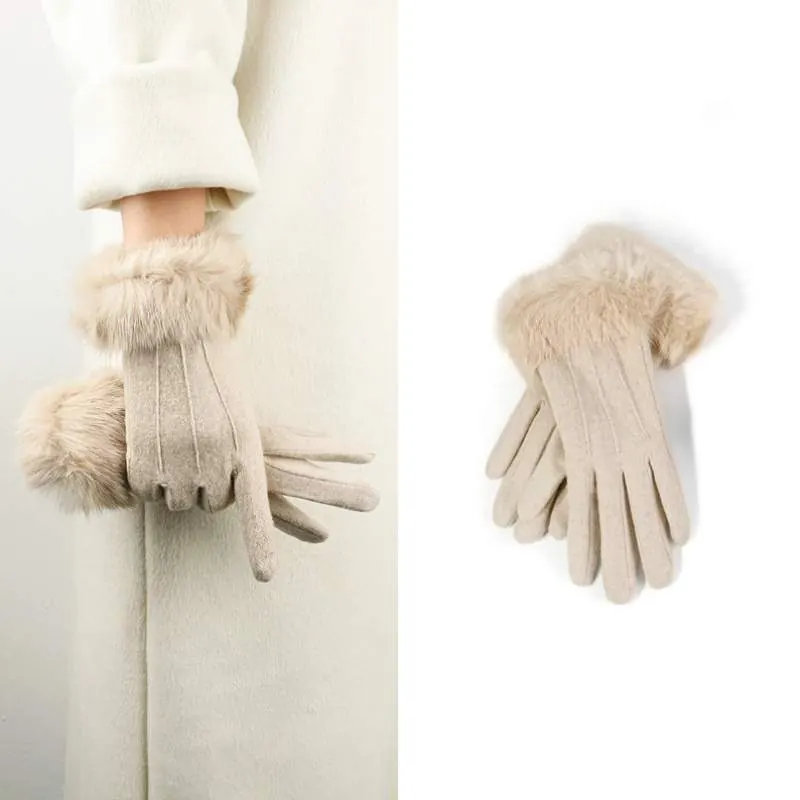 Cashmere Winter Fleece Lined Gloves – Warm & Soft Gloves - custom OEM apparel by TRANSION