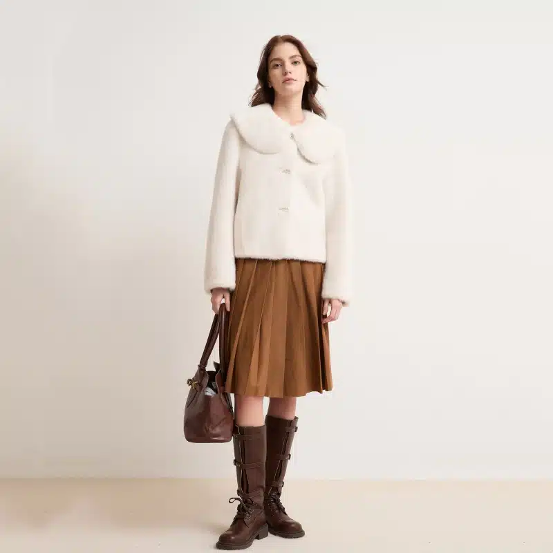 Women’s Solid Color Mink-Feel Eco Faux Fur Bonded Jacket - product detail image 1 by TRANSION