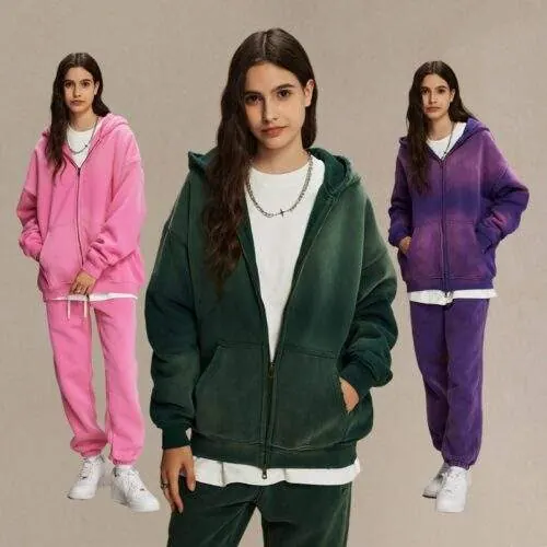 Winter Thick Washed Vintage Double Zip Hoodie - custom OEM apparel by TRANSION