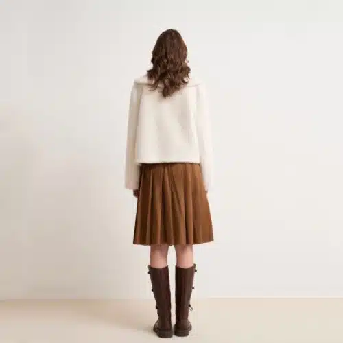 Women’s Solid Color Mink-Feel Eco Faux Fur Bonded Jacket - product detail image 3 by TRANSION