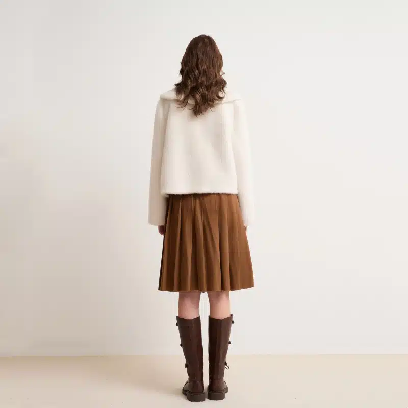 Women’s Solid Color Mink-Feel Eco Faux Fur Bonded Jacket - product detail image 3 by TRANSION