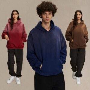 450g Heavyweight Distressed Hoodie – Vintage Washed Ripped Oversized Hoodie