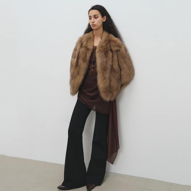 Women’s Faux Fox Fur V-Neck Short Coat - Image 3
