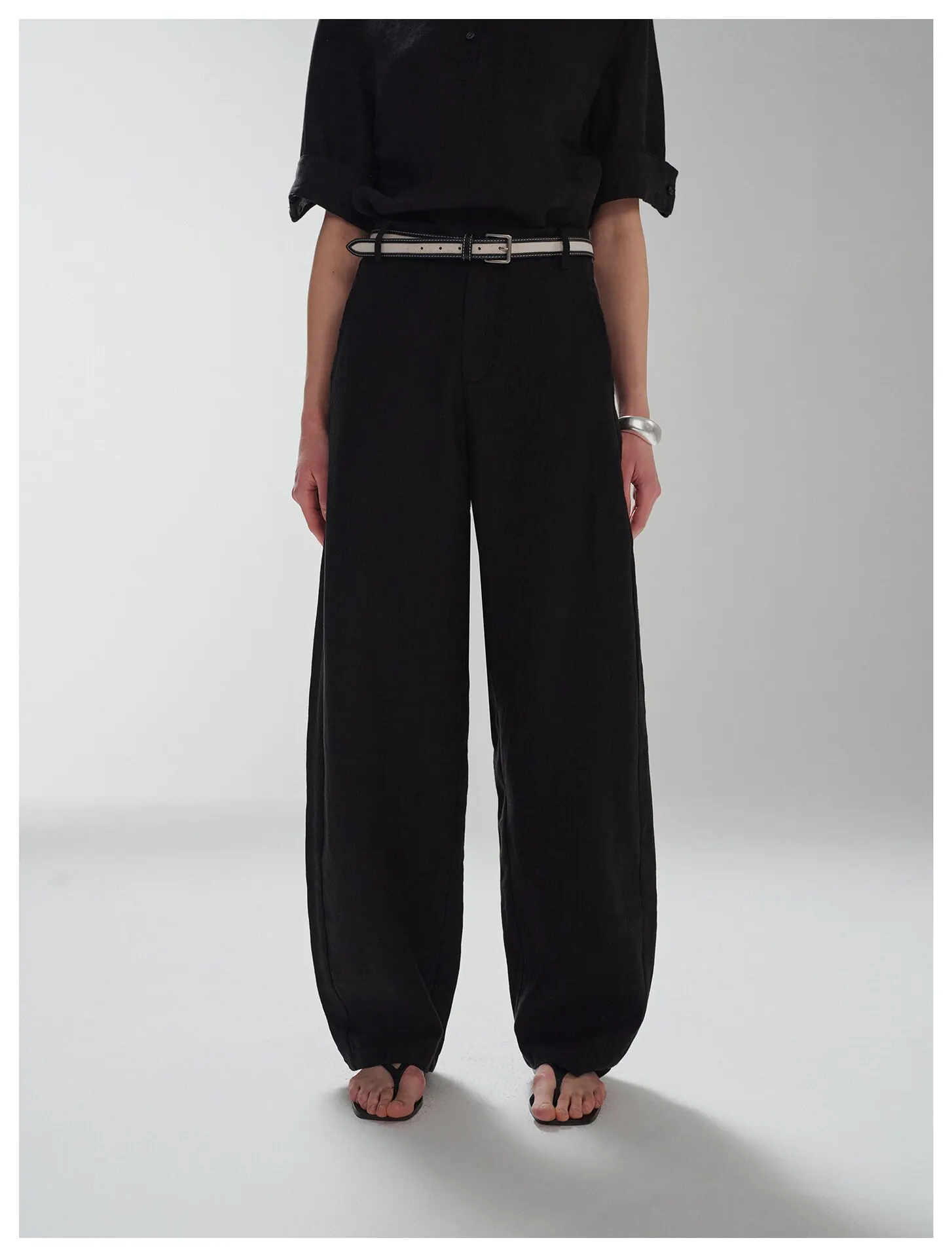 Women's Casual Loose Linen Trousers - Image 9