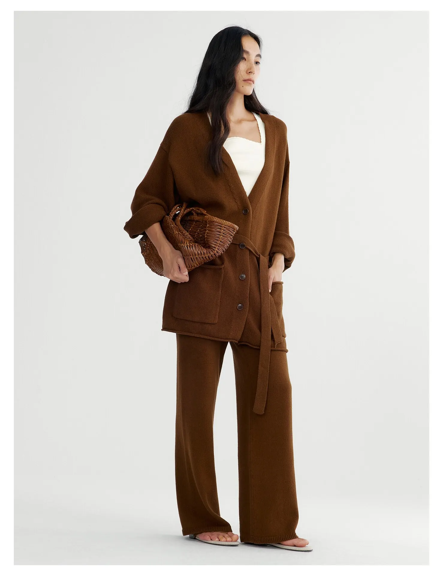 Women's V-Neck Tie-Front Knit Cardigan – Fall Lightweight Sweater - Image 6